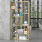 Modern Metal Bookcase with Rectangular Shelves Etagere Bookshelf , 9.8" W X 78.7" H