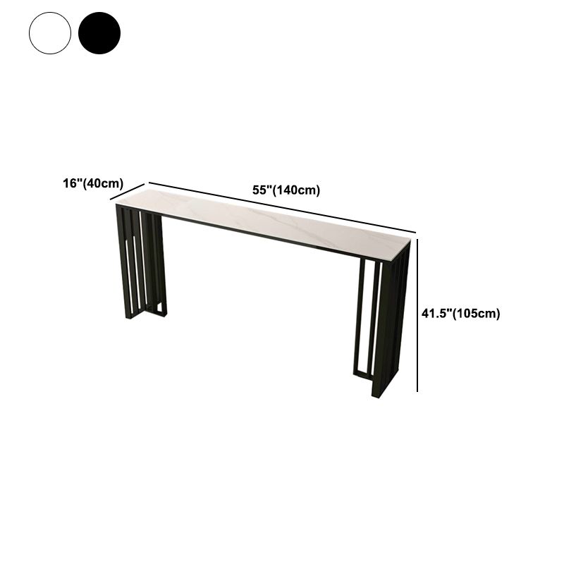 Marble Counter Table Rectangle Table Top with Black Double Base Clearhalo 'Bar Furniture' 'Bar Tables' 'bar_tables' 'furn' 'furn_bar_tables' 'Furniture' 'Kitchen & Dining Furniture' 1200x1200_f3634006-ffab-4ccf-bc2e-1f2c14dfff92
