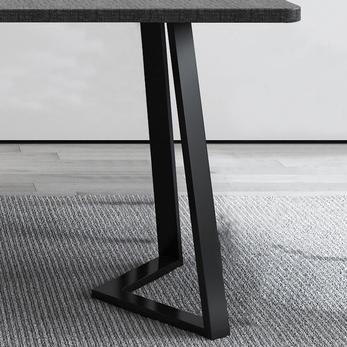 Modern Style Traditional Height Dining Set with Rectangle Shape Table and Double Pedestal Base Clearhalo 'Dining Room Sets' 'Dining Tables & Seating' 'dining_room_set' 'furn' 'furn_dining_room_set' 'Furniture' 'furniture_dining_room_set' 'Kitchen & Dining Furniture' 'kitchen&dining_furn' 'kitchen' 1200x1200_f365c46d-946a-46a9-86f9-a7d85ec1eb48