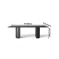 Solid Wood Black Tone Table Simplicity Double Pedestal Table for Dining Room Clearhalo ' dining_table' 'Dining Tables & Seating' 'Dining Tables' 'furn' 'furn_dining_table' 'Furniture' 'furniture_dining_table' 'Kitchen & Dining Furniture' 'kitchen&dining_furn' 'kitchen' 'kitchen_dining_table' 1200x1200_f365cf31-9909-4df2-8185-870906cee079