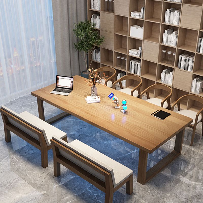 Zeitgenössischer rechteckiger Bürokiefernkiefern Schreibtisch für Büro