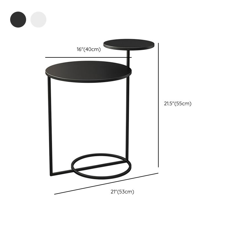 Contemporary Black/White End Table Frame Sofa Side Accent Table