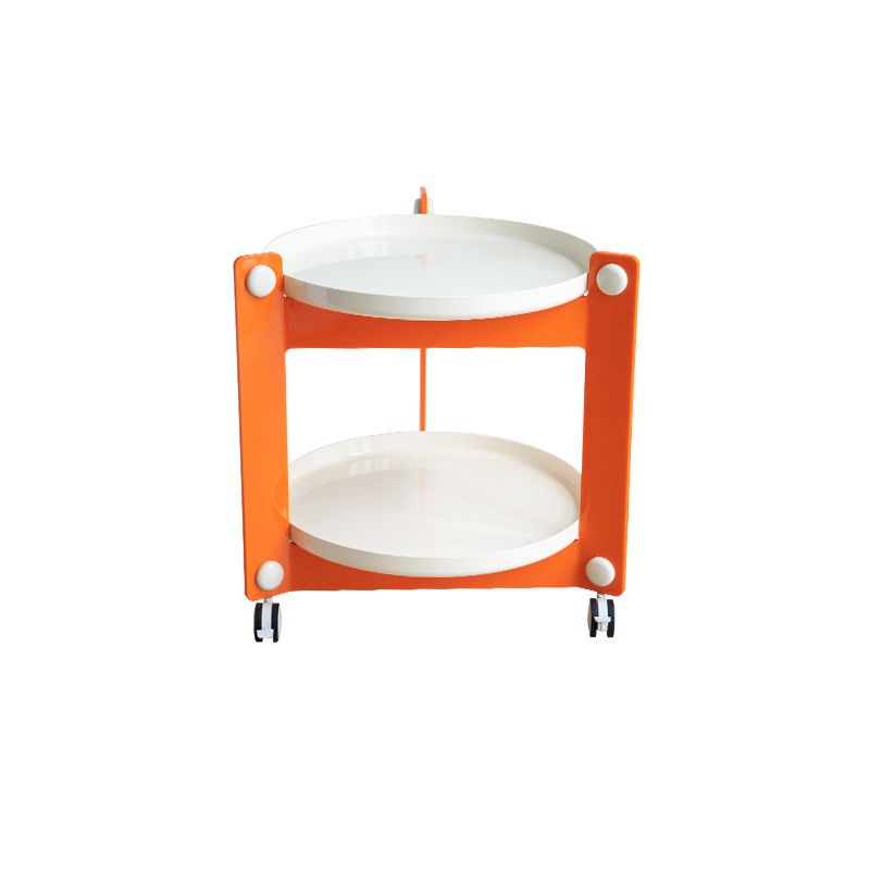 Moderner Acryl -runder Beistelltisch mit Casters Tably Top 2 - Tier End Table Set
