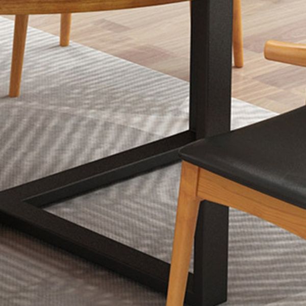 1/7 pezzi moderni set da pranzo tavolo rotondo in legno massiccio con sedie in pelle