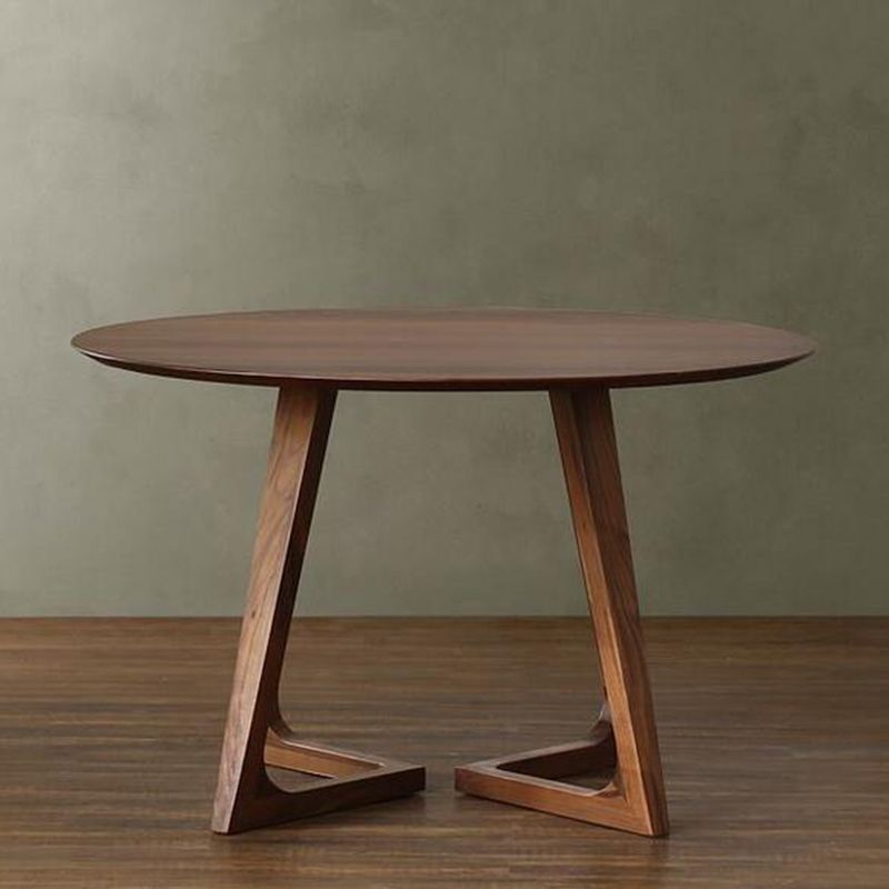 Round Brown Base Dining Table Modern Wood Table for Dining Room Clearhalo 'Dining Tables & Seating' 'Dining Tables' 'dining_table' 'furn' 'furn_dining_table' 'Furniture' 'Kitchen & Dining Furniture' 1200x1200_f36b9f02-03f0-4ddc-a7a0-cdc02d9aec41
