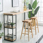 Rectangular Bar Stool and Table Set 1/2/3 Pieces Industrial Pub Table Set