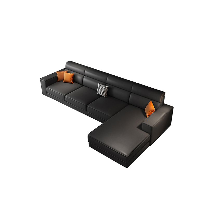 Divano in finta pelle scandinavo grigio scuro del braccio quadrato.