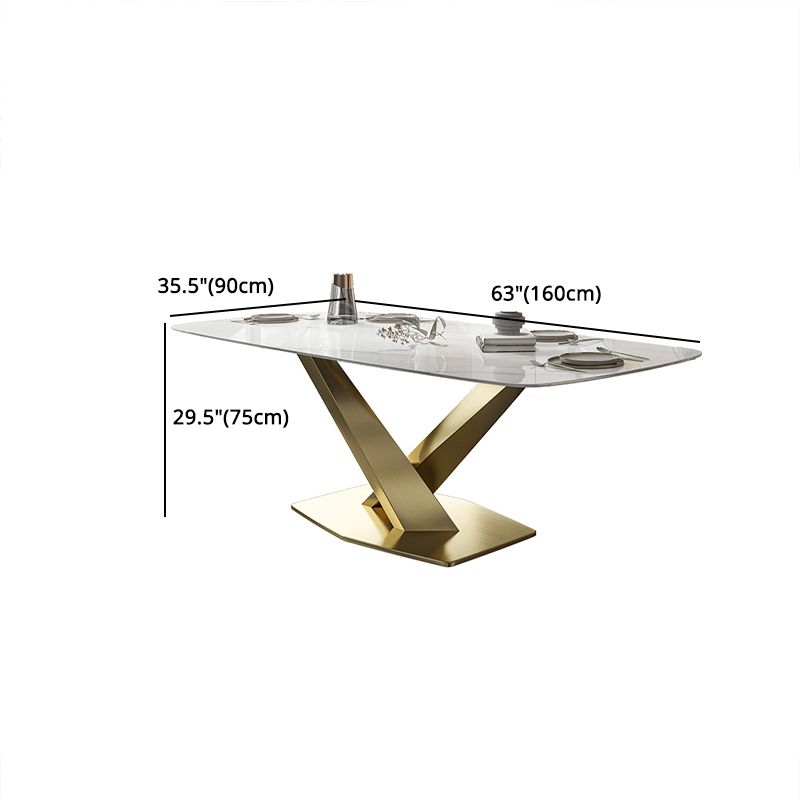 Glam Dinette Set 1/2/5/7 Pieces Rectangle White Sintered Stone Top Dining Table Set Clearhalo 'Dining Room Sets' 'Dining Tables & Seating' 'dining_room_set' 'furn' 'furn_dining_room_set' 'Furniture' 'furniture_dining_room_set' 'Kitchen & Dining Furniture' 1200x1200_f36c8375-04fd-4eb6-ab96-5f2991556df4