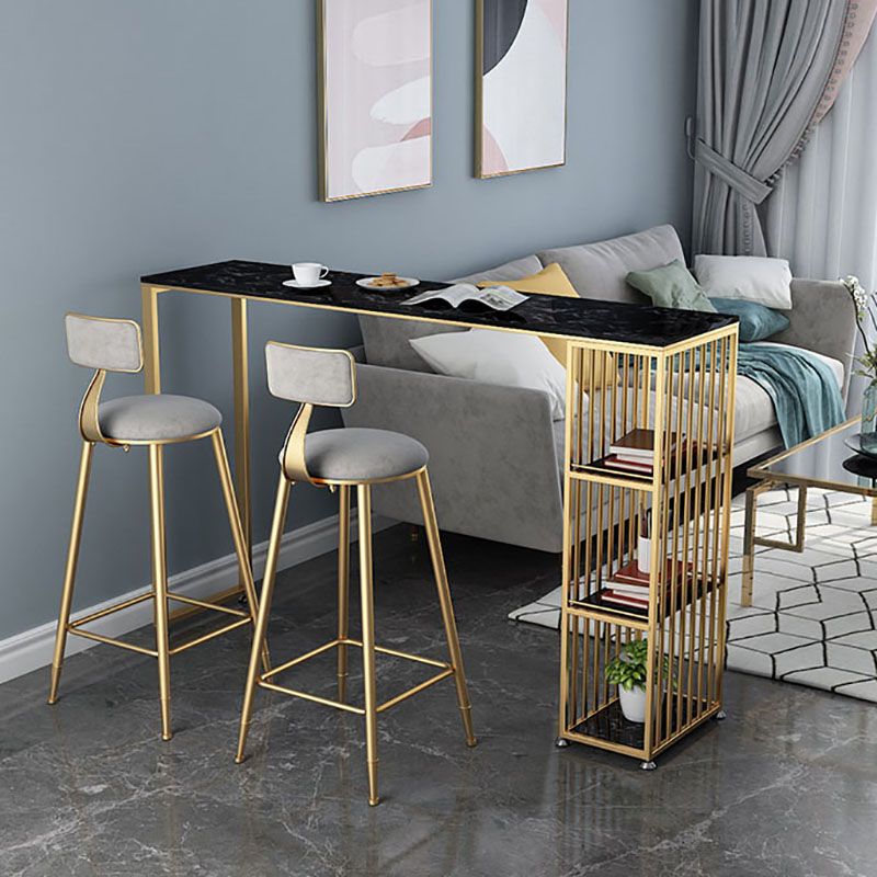 Glam Style Rectangle Counter Table Marble Top 42-inch Height Table for Living Room Clearhalo 'Bar Furniture' 'Bar Tables' 'bar_tables' 'furn' 'furn_bar_tables' 'Furniture' 'furniture_bar_tables' 'Kitchen & Dining Furniture' 'kitchen&dining_furn' 'kitchen' 1200x1200_f36c937b-f129-4b6e-9371-a4de6d528877