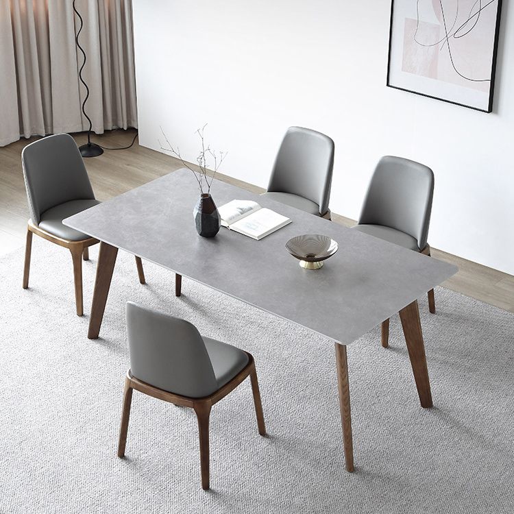 Modern Sintered Stone Top Dining Set Rectangle 1/3/4/5 Pieces Wooden Dining Room Table Set Clearhalo 'Dining Room Sets' 'Dining Tables & Seating' 'dining_room_set' 'furn' 'furn_dining_room_set' 'Furniture' 'Kitchen & Dining Furniture' 1200x1200_f3714288-0dd7-464b-80c2-2ed063f1e668