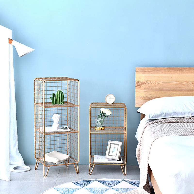 ベッドルーム用のメタルベッドナイトスタンドオープンストレージベッドサイドキャビネット