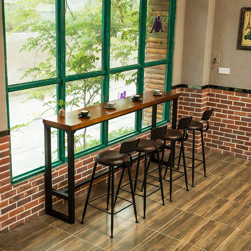 Industrial 1/2/5/9 Pieces Solid Wood Bar Table Set Rectangular Bistro Set