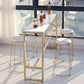 Juego de mesa de bar rectangular Glam, mesa de bar con estructura de hierro de 1/5 piezas y taburetes tapizados