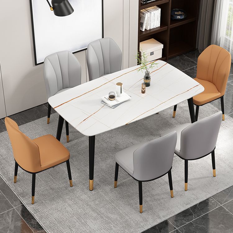 Scandinavian Style Wingback Chairs Leather Dining Side Chairs for Kitchen Clearhalo ' kitchen&dining_furn' 'Dining Chairs' 'Dining Tables & Seating' 'dining_chair' 'Furniture' 'furniture_dining_chair' 'Kitchen & Dining Furniture' 'kitchen' 1200x1200_f376de40-8498-4f04-ae43-64428cc12314