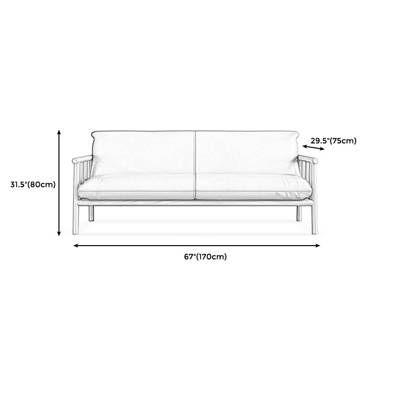 Faux Leather Modern Sofa Round Arm 28.7 "W Sofa with Bolster Pillows Clearhalo 'furn' 'furn_sofas' 'Furniture' 'furniture_sofas' 'Living Room Furniture' 'Sofa' 'sofas' 1200x1200_f3784772-4c10-42b4-b8d9-96e248fbecef