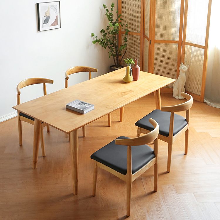 Solid Wood Dining Table Modern Brown Dining Table with 4 Legs Clearhalo 'Dining Tables & Seating' 'Dining Tables' 'dining_table' 'furn' 'furn_dining_table' 'Furniture' 'furniture_dining_table' 'Kitchen & Dining Furniture' 1200x1200_f378950b-ba0c-4df3-b2d4-fd6dcafc8c7c