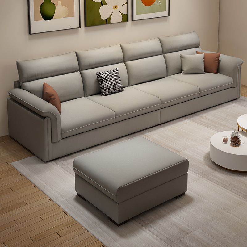 Contemporary Faux Leather Sofa with Ottoman Included in Pine Wood Clearhalo 'furn' 'furn_sofas' 'Furniture' 'Living Room Furniture' 'Sofa' 'sofas' 1200x1200_f3790432-10c5-4a6d-87a7-f799dc94a542