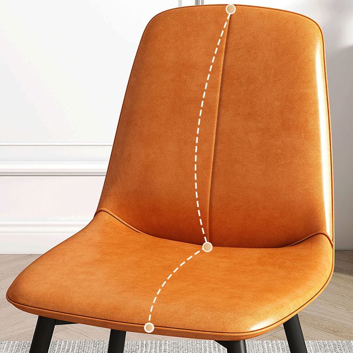 Contemporary Metal Dining Side Chair Dining Room Armless Solid Back Single Chair Clearhalo ' kitchen&dining_furn' 'Dining Chairs' 'Dining Tables & Seating' 'dining_chair' 'furn' 'furn_dining_chair' 'Furniture' 'furniture_dining_chair' 'Kitchen & Dining Furniture' 'kitchen' 1200x1200_f37982df-075f-461f-9f83-5057ad8ab252