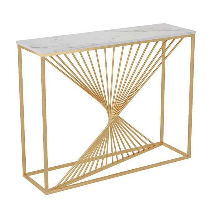 Tabla de consola de mármol Glam 31.5 "Mesa de acento rectangular de altura para Hall