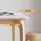 Modern White Rectangular Stone Top Dining Table with 4 Ash Legs