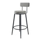 Modern Armless Backrest Counter Stool Iron Cashier Bar Stool with Velvet Cushion and Pedal Clearhalo 'Bar Furniture' 'Bar Stools' 'bar_stools' 'furn' 'furn_bar_stools' 'Furniture' 'furniture_bar_stools' 'Kitchen & Dining Furniture' 1200x1200_f37b0168-ed18-4b90-a58d-94b85c6bc886