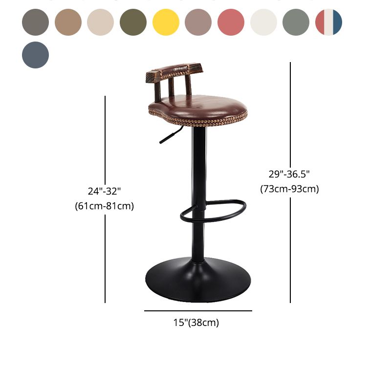 Modern Wood Bar Stool Iron Legs Low Back Nail-head Trim Counter Stool with Cushion Clearhalo 'Bar Furniture' 'Bar Stools' 'bar_stools' 'furn' 'furn_bar_stools' 'furniture_bar_stools' 'Kitchen & Dining Furniture' 'kitchen&dining_furn' 'kitchen' 'kitchen_furn' Furniture' 1200x1200_f37b64a3-9570-4cde-ab75-0783b9eb9e38