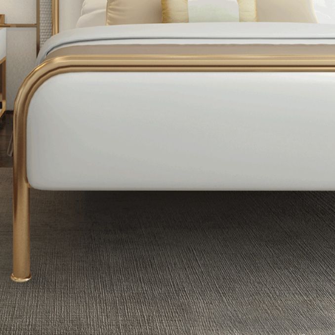 Luxurious Metallic Panel Bed 43.31" High Camelback Bed Frame Clearhalo 'Bedroom Furniture' 'Beds' 'furn' 'furn_beds' 'Furniture' 1200x1200_f37c79ed-3c41-4b8f-ae33-0765ca16d5ef