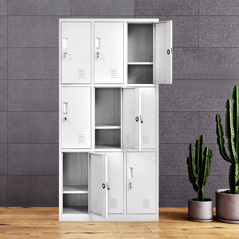Contemporary White Wardrobe Cabinet Steel Wardrobe Armoire for Home