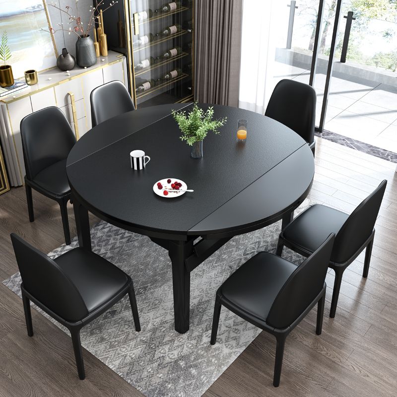 Modern Stone Scalable Dining Table Solid Wood Leg for Dining Room Clearhalo 'Dining Tables & Seating' 'Dining Tables' 'dining_table' 'furn' 'furn_dining_table' 'Furniture' 'Kitchen & Dining Furniture' 1200x1200_f37e1516-a2b8-472c-afdd-c38278ce53a3
