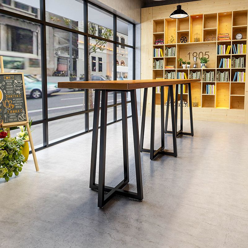 Industrial 1/9 Pieces Bar Table Set Rectangle Pine Wood Counter Table with High Stools Clearhalo 'Bar Furniture' 'furn' 'furn_home_bar_bar_sets' 'Furniture' 'Home Bars & Bar Sets' 'home_bar_bar_sets' 'Kitchen & Dining Furniture' 1200x1200_f37ebecc-7887-4528-a02f-442c34a6e0f7