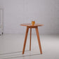 Round Wood Scandinavian Side Table 3 Legs End Table -23.6-In H