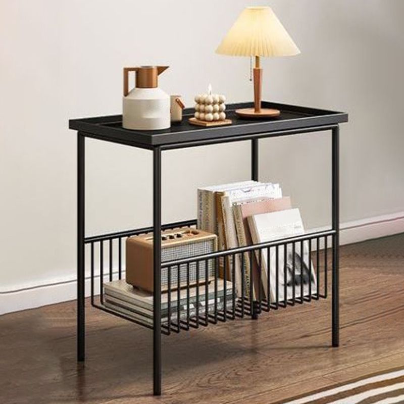 Modern Style with Storage Rack White/black Metal Iron Nightstand Clearhalo 'Bedroom Furniture' 'furn' 'furn_night_stand' 'Furniture' 'night_stand' 'Nightstands' 1200x1200_f381aed5-ed5c-4810-8baf-dd1624ae3b25