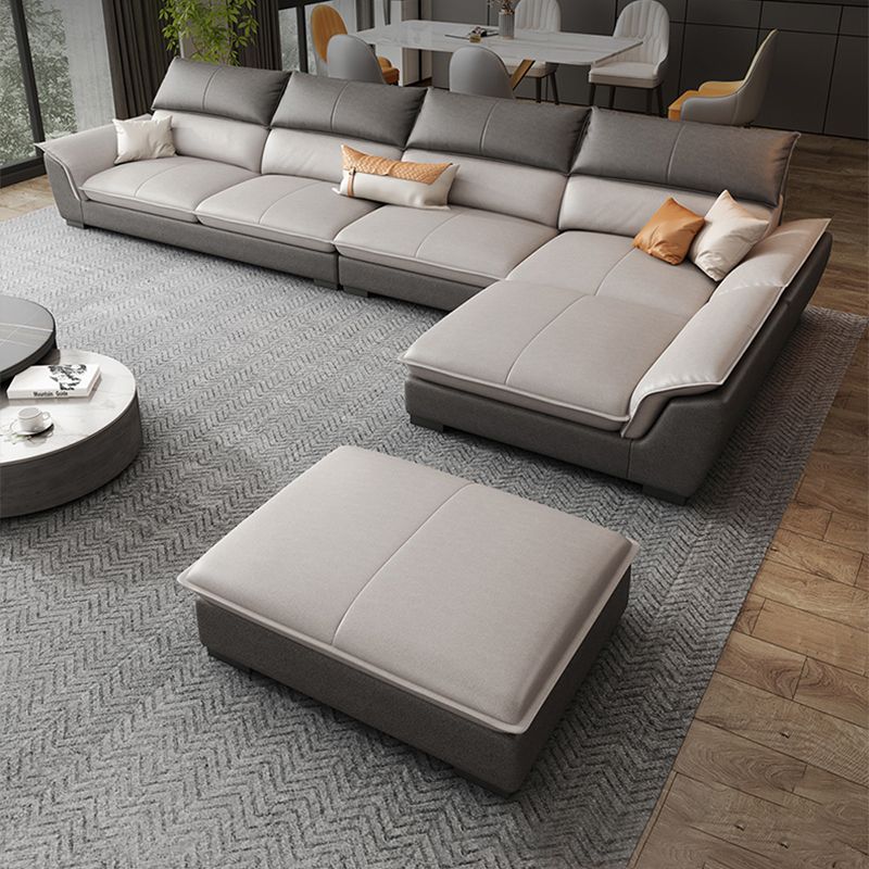 Modern Pillow Top Arm Sectional Sofa 35.43"HCushion Back Sofa Clearhalo 'furn' 'furn_sectionals' 'Furniture' 'furniture_sectionals' 'Living Room Furniture' 'Sectionals' 1200x1200_f382000d-952e-4c91-991a-590b4887efa0