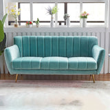 Modern Tight Back Couch Standard Velvet Tuxedo Arm Sofa in Green/Teal/Pink Clearhalo 'furn' 'furn_sofas' 'Furniture' 'furniture_sofas' 'kitchen' 'kitchen_sofas' 'Living Room Furniture' 'Sofa' 'sofas' 1200x1200_f382caaf-b8ad-428e-ae52-765b3ef04173