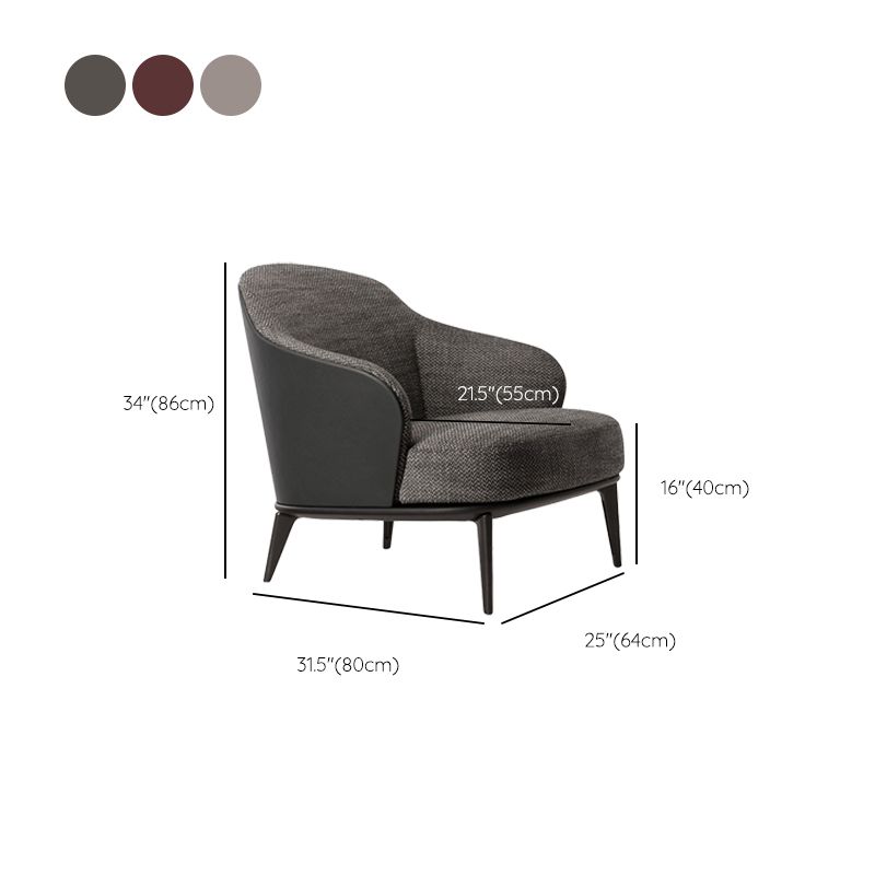 Mid-century Modern Accent Chair Solid Color Fixed Back Armchair Clearhalo 'Accent Chairs' 'accent_chairs' 'Chairs & Seating' 'furn' 'furn_accent_chairs' 'Furniture' 'Living Room Furniture' 1200x1200_f3842108-7d68-4066-9ddc-5206d84ff9ba