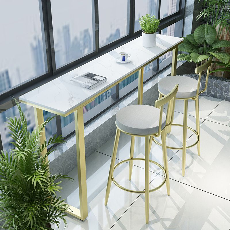 Glam Style 1/2/3/4 Pieces Faux Marble Bar Table Set Fixed Table Counter Set for Home Use Clearhalo 'Bar Furniture' 'furn' 'furn_home_bar_bar_sets' 'Furniture' 'Home Bars & Bar Sets' 'home_bar_bar_sets' 'Kitchen & Dining Furniture' 1200x1200_f38511d8-bfc8-4e84-bc77-05af61f7fdfc