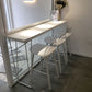 Industrial Style Bar Table 42-inch Height White Wood Top Metal Base Bistro Table Clearhalo 'Bar Furniture' 'Bar Tables' 'bar_tables' 'furn' 'furn_bar_tables' 'Furniture' 'furniture_bar_tables' 'Kitchen & Dining Furniture' 'kitchen&dining_furn' 'kitchen' 1200x1200_f38544bc-f784-409d-b61a-f8164f282b59