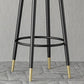 Modern Armless Backrest Counter Stool Iron Bar Stool with Wooden Seat and Pedal