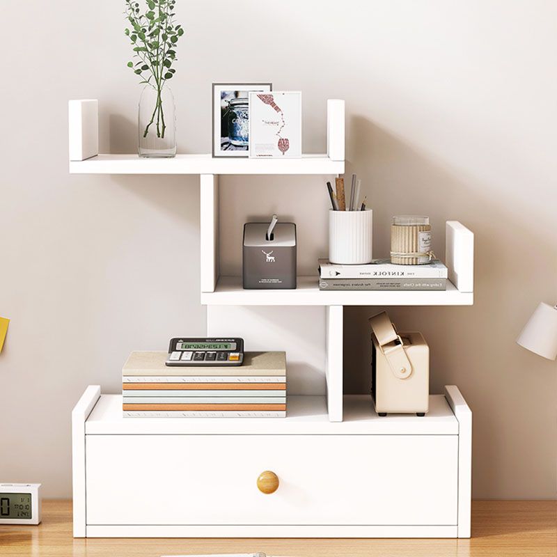 Geometry Artificial Wood Bookshelf Modern Open Storage Bookcase