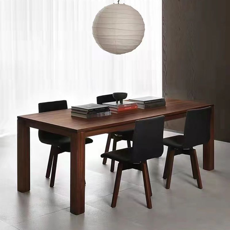 モダンな長方形のダイニングサイトテーブルパインソリッドウッド4脚ダイニングテーブル茶色