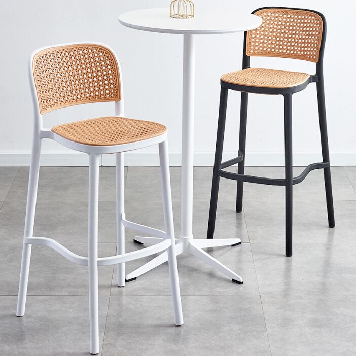 Modern Style Plastics Bar Stool with Footrest Low Back Simple Bar Stool for Kitchen Clearhalo 'Bar Furniture' 'Bar Stools' 'bar_stools' 'furn' 'furn_bar_stools' 'furniture_bar_stools' 'Kitchen & Dining Furniture' 'kitchen&dining_furn' 'kitchen' 'kitchen_furn' Furniture' 1200x1200_f387527f-57e2-496f-ab23-c3887953a54b