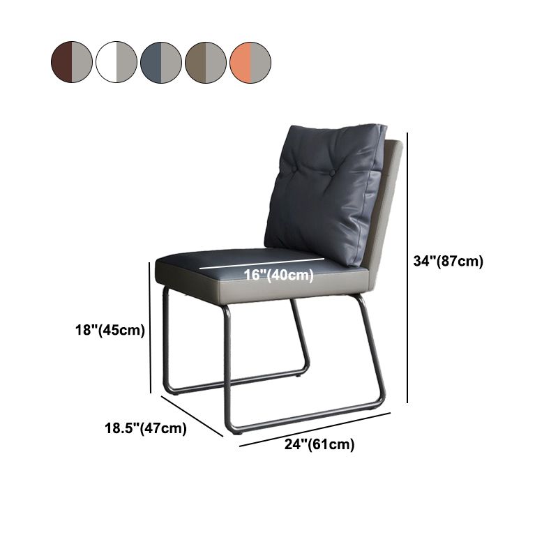 Modern Leather Living Room Side Chair Solid Back Matte Finish Dining Chair Clearhalo ' kitchen&dining_furn' 'Dining Chairs' 'Dining Tables & Seating' 'dining_chair' 'furn' 'furn_dining_chair' 'Furniture' 'furniture_dining_chair' 'Kitchen & Dining Furniture' 'kitchen' 1200x1200_f387a3e8-6f61-4b45-bb1c-4b68141ef095