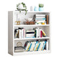 White and Black Modern Bookshelf Closed Back Wood Bookcase for Home