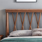 Traditional Open-Frame Bed Solid Wood Solid Color Slat Bed with Headboard