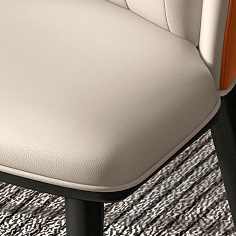 Modern Indoor Leather Curved Dining Side Chair Parsons Armless Chair Clearhalo ' kitchen&dining_furn' 'Dining Chairs' 'Dining Tables & Seating' 'dining_chair' 'furn' 'furn_dining_chair' 'Furniture' 'furniture_dining_chair' 'Kitchen & Dining Furniture' 'kitchen' 1200x1200_f38d7b69-d319-4dca-817f-2664ad059a1b