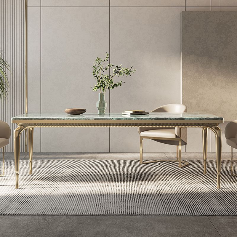 1/4/6 Pieces Glam Green Stone Top Metal Frame Dining Set for Home