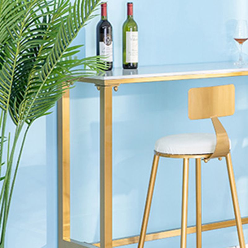 Glam-Rechteck-Pub-Set, 1/4/7-teiliger Stehtisch aus Kunstmarmor mit gepolsterten Hockern