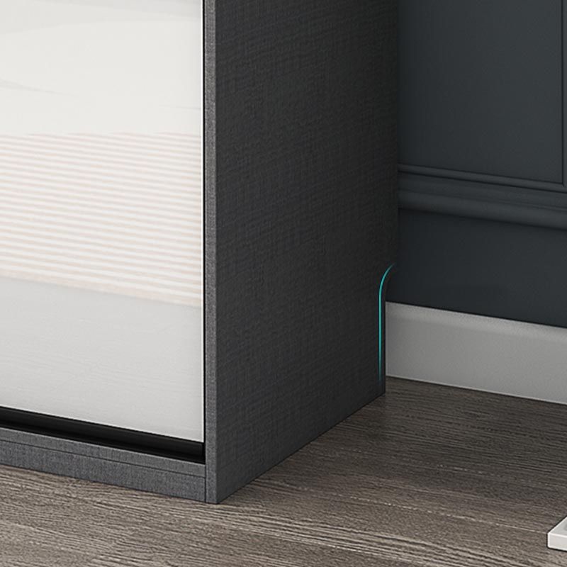 White Mirrored Finish Wardrobe Armoire Engineered Wood Wardrobe with Drawer Clearhalo 'Armoires & Wardrobes' 'armoires_wardrobes' 'Bedroom Furniture' 'furn' 'furn_armoires_wardrobes' 'Furniture' 1200x1200_f38ead5b-f156-47e1-a0e0-74dce7e74e40