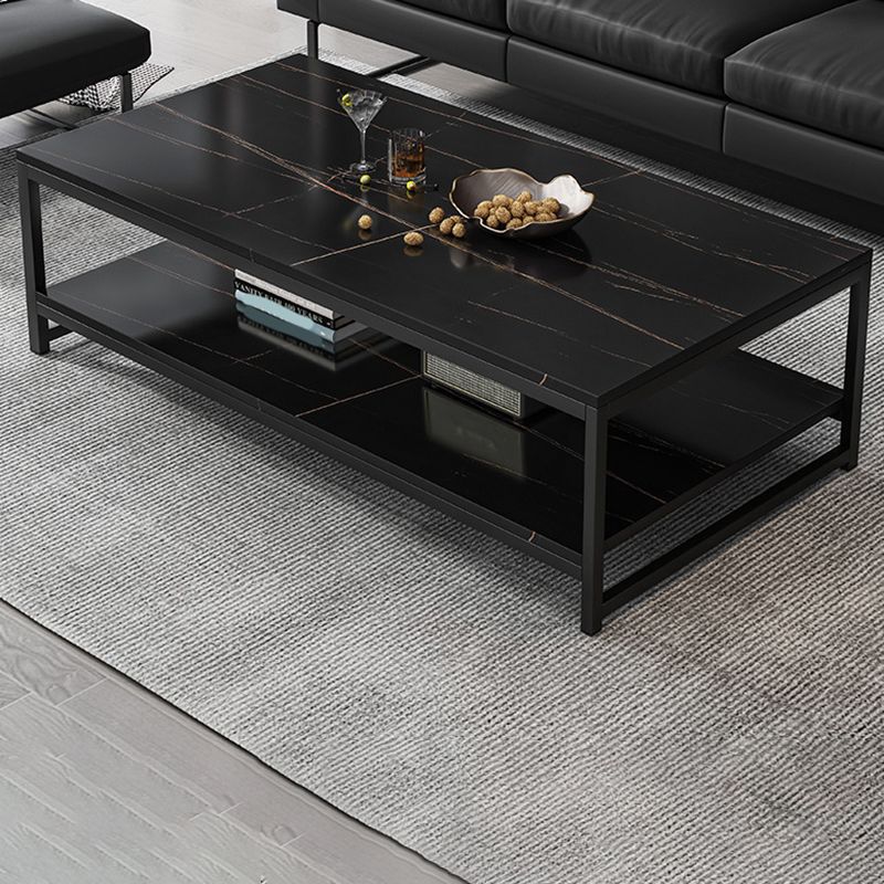 Modern Simple 1 Single Cocktail Table Rectangular Frame Coffee Table with Storage Shelf Clearhalo 'Coffee & Accent Tables' 'Coffee Tables' 'coffee_tables' 'furn' 'furn_coffee_tables' 'Furniture' 'Living Room Furniture' 1200x1200_f3904f18-9e4c-4cd5-811a-5879ad99bbbf