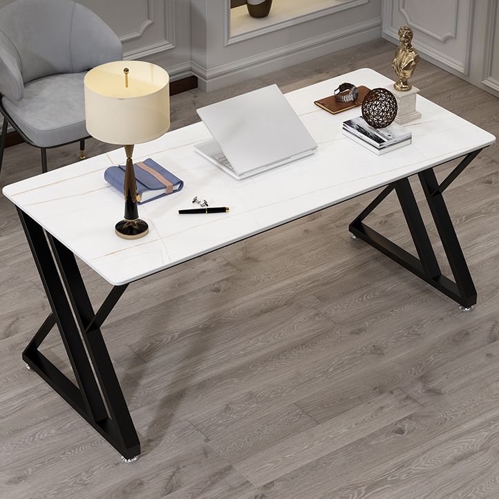 Home Office Sled Writing Desk Modern Style Stone Writing Desk Clearhalo 'furn' 'furn_office_desk' 'Furniture' 'furniture_office_desk' 'Office Desks' 'Office Furniture' 'office_desk' 1200x1200_f3918680-8925-43b4-98fa-3dacde6e460b